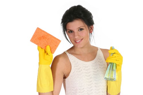 Deep cleaning a stained rug in a Rush Green home